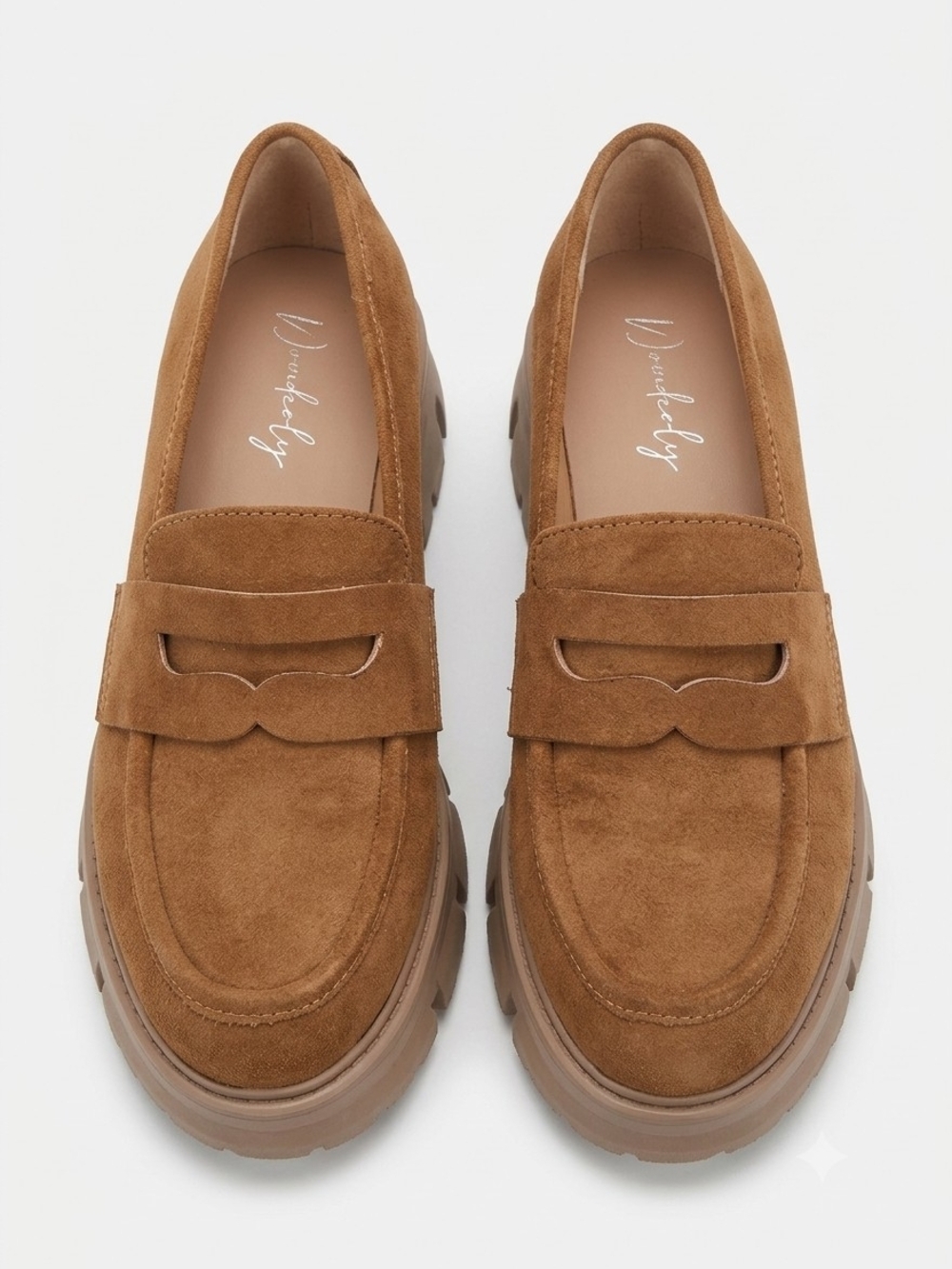 Wonderly Suede Penny Loafers in Chestnut Brown